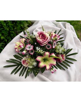 BOQUET PEONYA/LILY X24 60CM ROSA