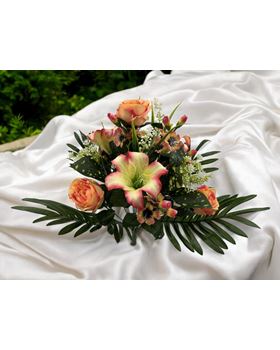 BOQUET PEONYA/LILY X24 60CM SALMAO