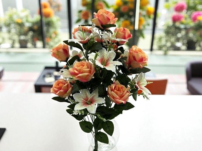RAMO  ROSAS/LILY  X24 SALMÃO 70CM