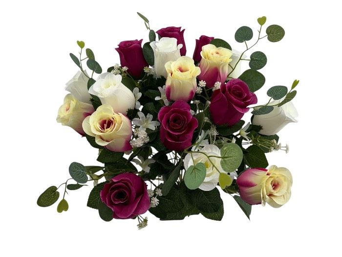 RAMO BOTÕES ROSA X24 58CM BURGANDY