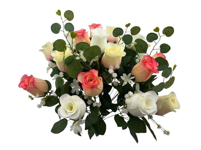 RAMO BOTÕES ROSA X24 58CM SALMÃO