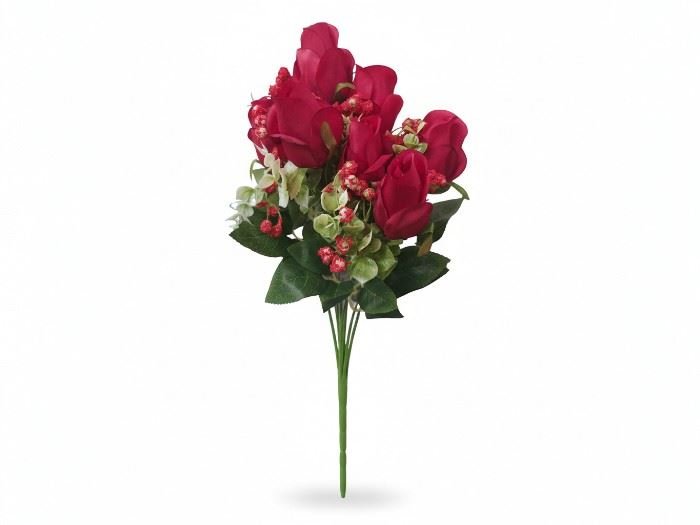 RAMO BOTÃO ROSAS 48CM VERMELHO