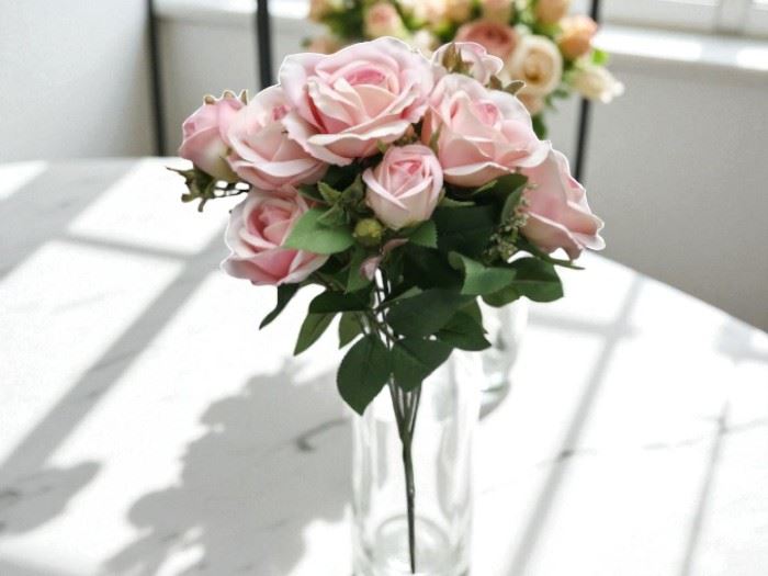 RAMO ROSA X12 ROSA CLARO  45 CM