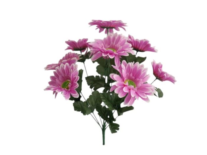 RAMO GERBERAS x9 SATIN 42CM LILAS