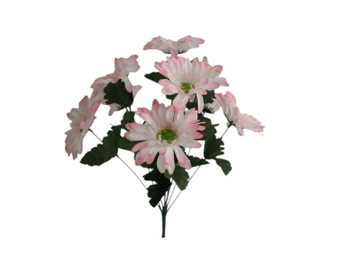 RAMO GERBERAS x9 SATIN 42CM ROSA CLARO