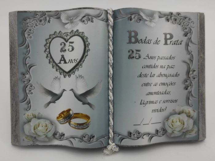 LIVRO C/ SUPORTE FIXO 24X18CM BODAS PRATA S.FAMILA