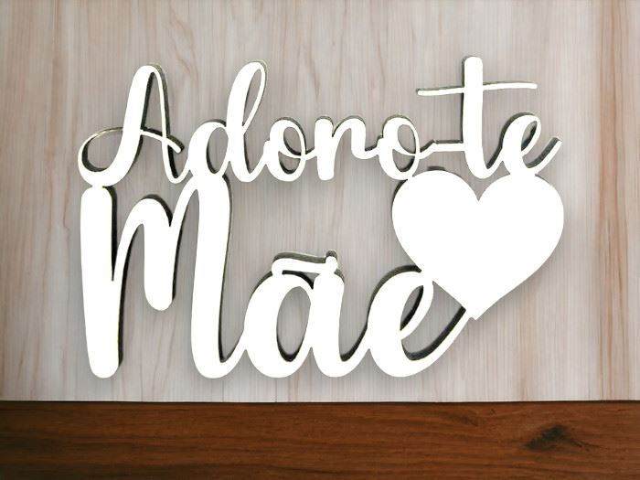 MADEIRA APLICAÇÃO ADORO-TE MÃE  7x5CM