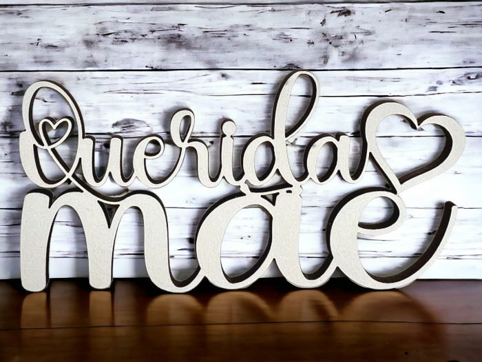 MADEIRA APLICAÇÃO QUERIDA MÃE 10x5CM