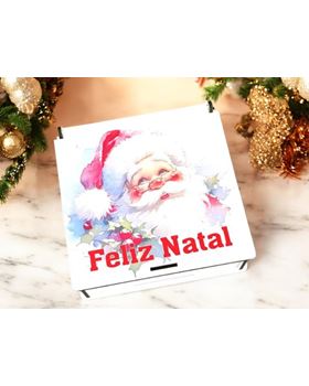 MAD.CAIXA QUAD. "FELIZ NATAL" 14*5*14CM