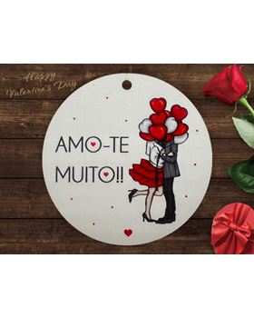 PORTA-CHAVES CIRC. "AMO-TE MUITO" S/ FERRAGENS 5CM