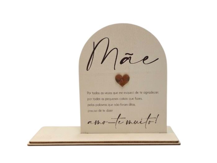 TROFEU MÃE "POR TODAS AS VEZES..." 20X16CM