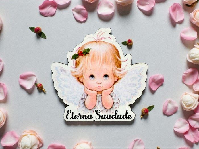 MAD. APLICAÇÃO SANTOS ANJO "ETERNA SAUDADE" 4CM
