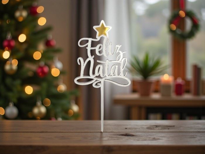 MADEIRA ESPETO "FELIZ NATAL"  16X8CM