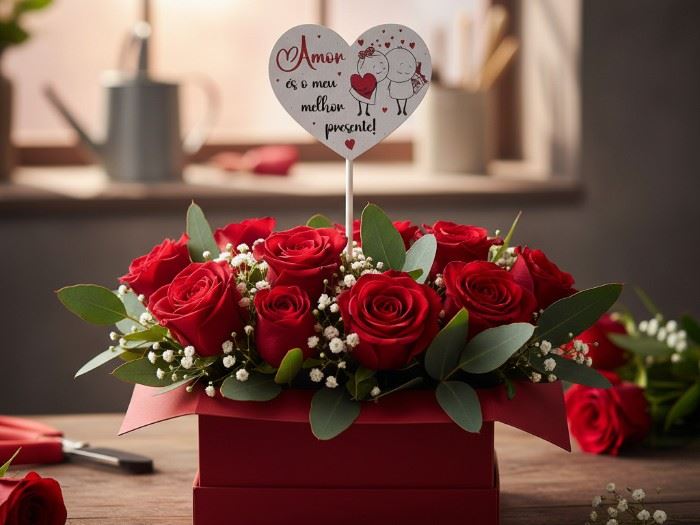 ESPETO CORAÇÃO "AMOR ÉS O MEU MELHOR PRESENTE" 15X7CM