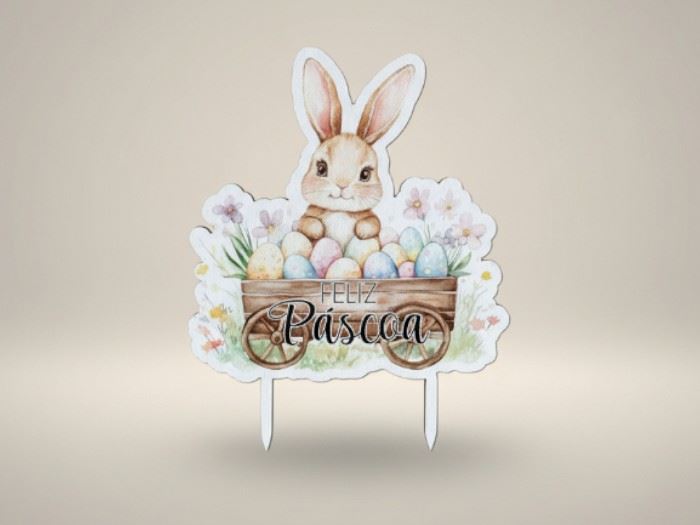 Espeto coelho "Feliz Páscoa" (coelho no centro)
7.5 x 9cm