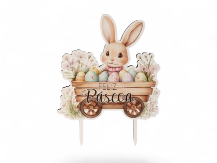 Espeto coelho "Feliz Páscoa" 
7.5 x 9cm