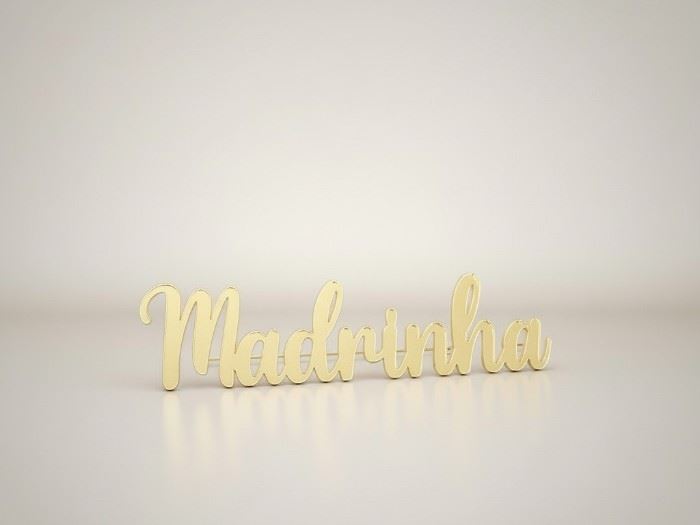 PALAVRA MADRINHA (acr. dourado) 6,5CM