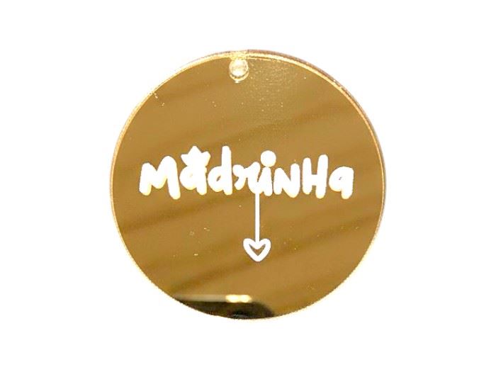Aplicação cir. "Madrinha"  (acr. dourado) 4CM