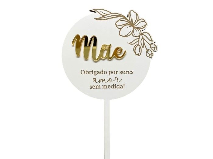 ESPETO "MÃE... AMOR SEM MEDIDA" BRANCO 16X7CM
