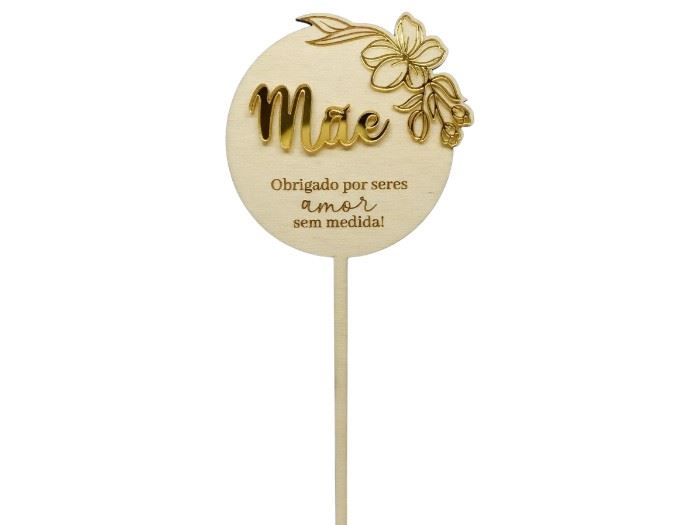 ESPETO "MÃE... AMOR SEM MEDIDA" (CHOUPO) 16X7CM