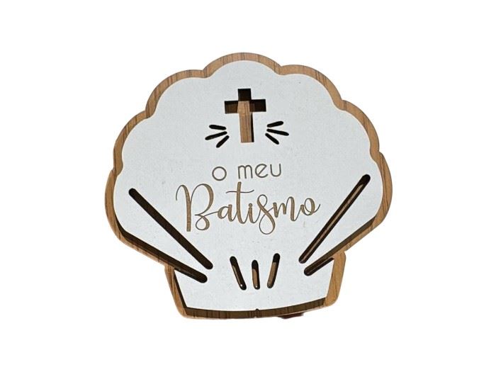 IMAN CONCHA 3D "O MEU BATISMO" 7,5X7CM
