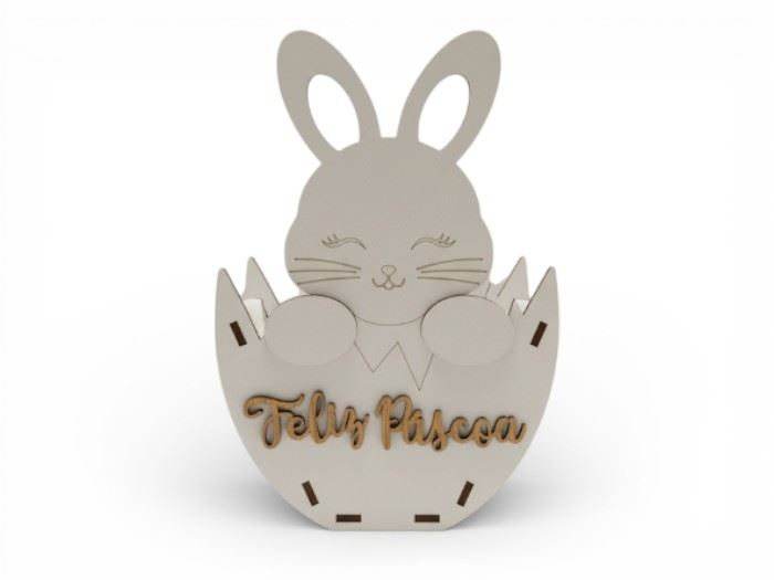 Caixa Coelho c/ ovo Feliz Páscoa