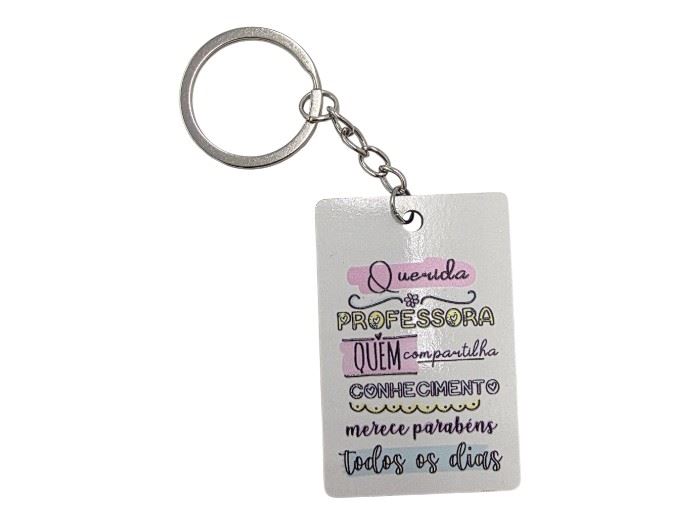 PORTA-CHAVES "QUERIDA PROFESSORA" 6X4CM C/ FERRAGENS