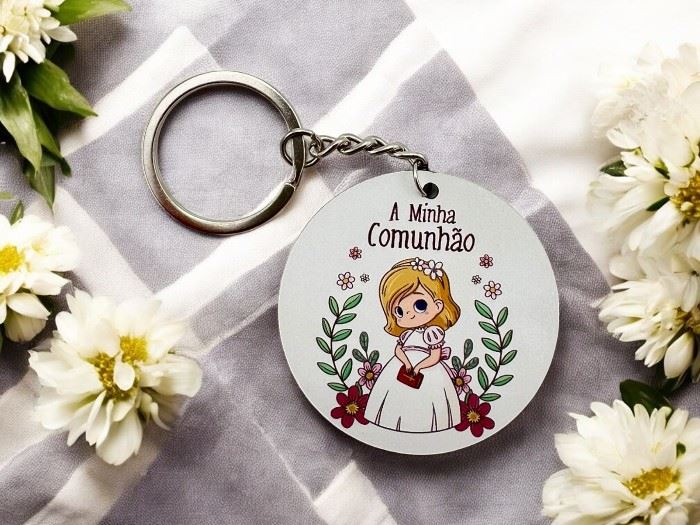 PORTA-CHAVES MENINA  "A MINHA COMUNHÃO "  5CM