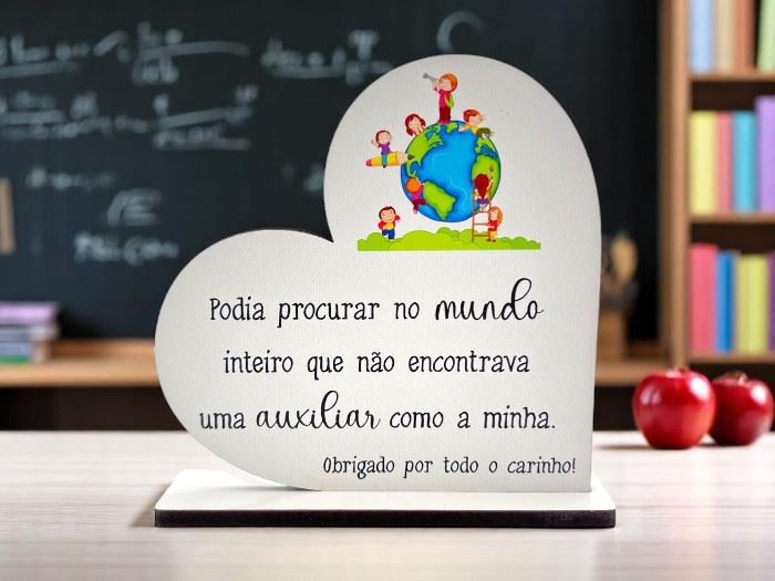 TROFEU CORAÇÃO AUXILIAR 13X13CM