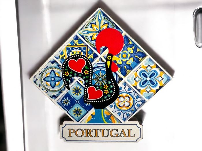 MADEIRA IMAN PORTUGAL  AZULEJO C/ GALO 7x7CM