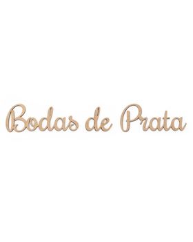 SET 4 PALAVRAS MADEIRA  BODAS DE PRATA  17.9X3X0.3CM