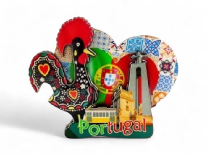 PLACA SOUVENIR MAGNETICO "PORTUGAL" 7X6CM