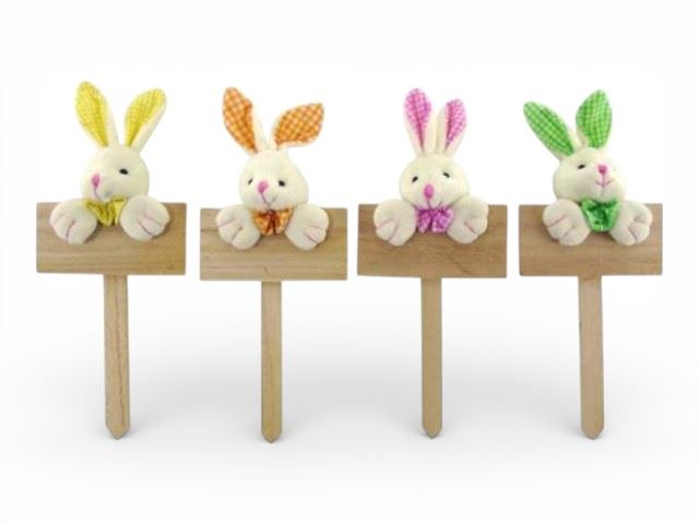 ESPETO PLACA C/COELHO COLORIDO 10X24CM