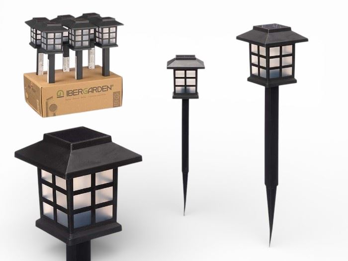 LANTERNA SOLAR DE EXT. QUAD. PRETO 8,5 x 8,5 x 29,5 cm