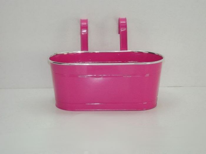 FLOREIRA OVAL ROSA BRILHANTE 32X16X14CM