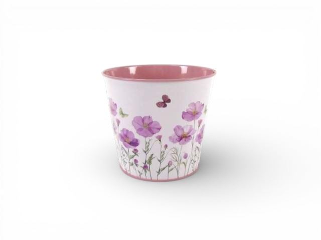 VASO BRANCO/ROSA CCOM FLORES 13X13X12CM