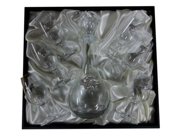 CONJ. 7PCS C/ UVAS PRATA