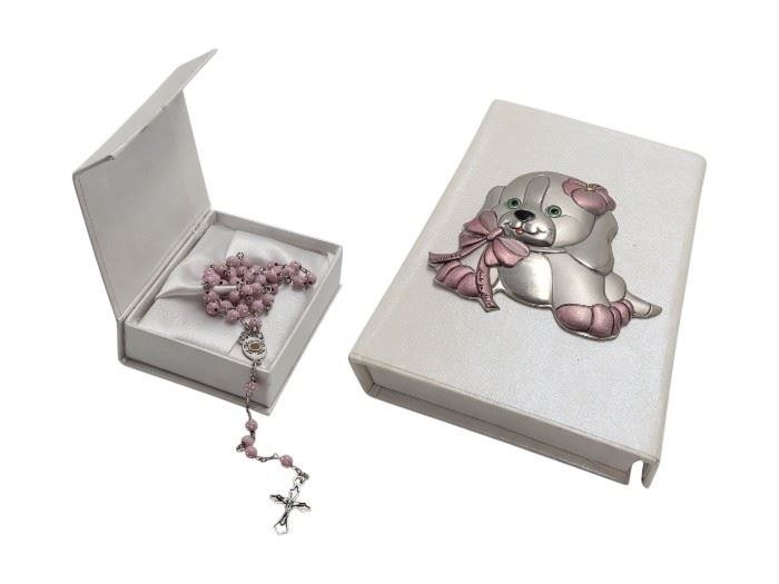 CAIXA TERÇO APLICAÇÃO PRATA CAO ROSA 9,5X7,5X2,5CM