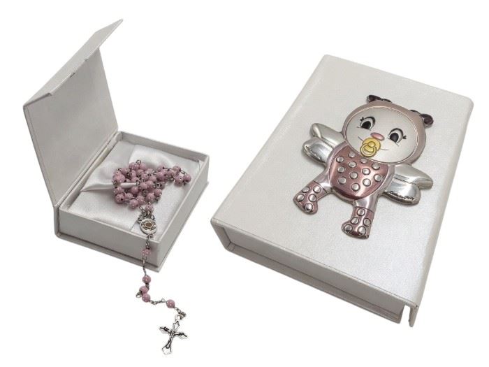 CAIXA TERÇO APLICAÇÃO PRATA ABELHA ROSA 9,5X7,5X2,5CM