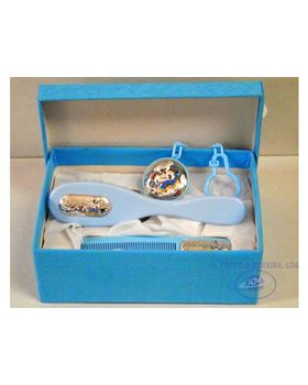 SET ESCOVA+PENTE CÔR AZUL CELESTE