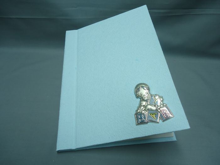 ALBUM C/ 30 FOLHAS 20X28CM AZUL  C/ APLIC