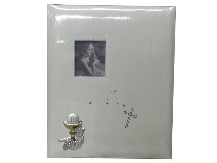 ALBUM 24X29CM CREME 30 FOLHAS C/ APL PRATA