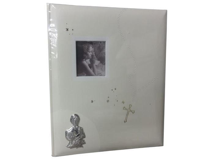 ALBUM 24X29CM CREME 30 FOLHAS C/ APL. PRATA