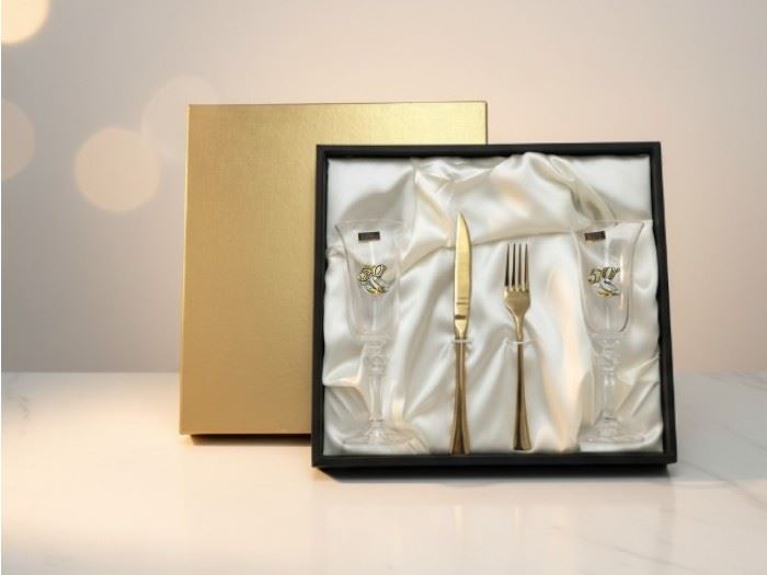 EST. ESPATULA +FACA +FLUTES  ALIANÇAS50 ANOS  PRATA