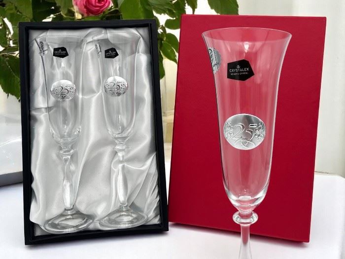 CONJ. 2 FLUTES ANGELA C/ APL. 25 ANOS