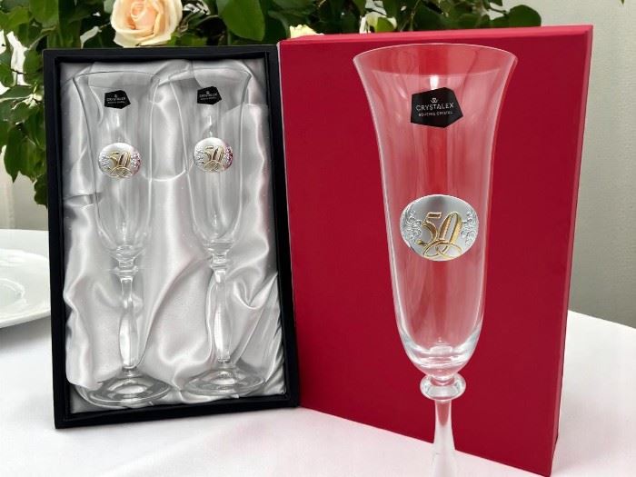 CONJ. 2 FLUTES ANGELA C/ APL. 50 ANOS