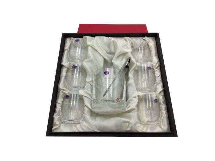 ESTOJO BALDE C/ 6 COPOS WHISKY STRING CLEAR