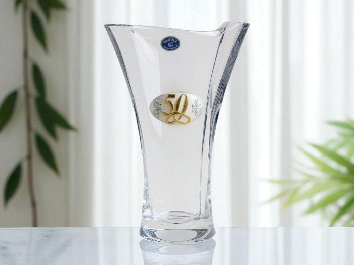 JARRA SMILE 30,5CM  C/PRATA 50 ANOS