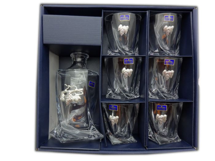 CONJ. 7P QUADRA C/ APL UVAS PRATA