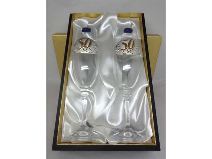 CONJ.2 FLUTES OLIVIA 50A C/ESTOJO OURO